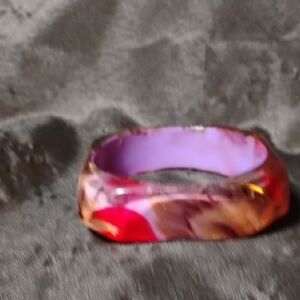 Vintage Red and Purple Women's Resin Bracelet